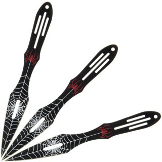 3-teiliges Wurfmesser Set Spider schwarz