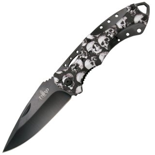 Taschenmesser Skull grau